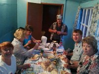 2013-07-25 21.24.56  Most of our crew: L to R, Elena, Natalia, Galia, Sergei (driver) Oleg and Irena